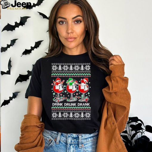 Holiday Spirits Drink Drank Drunk Snowmen Ugly Christmas Shirt