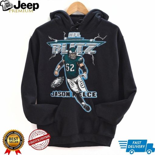 Homage Jason Kelce Charcoal Philadelphia Eagles NFL Blitz Player Tri Blend T Shirt