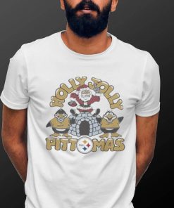 Homage White Pittsburgh Steelers Christmas Holly Jolly shirt