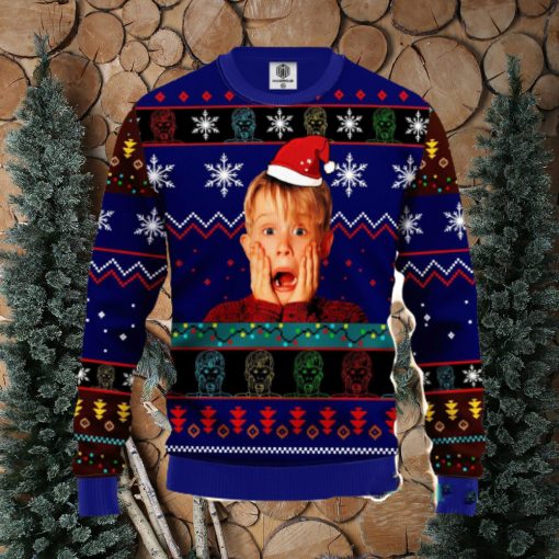 Home Alone Ugly Christmas Sweater Blue 1 Amazing Gift Men And Women Cute Christmas Gift