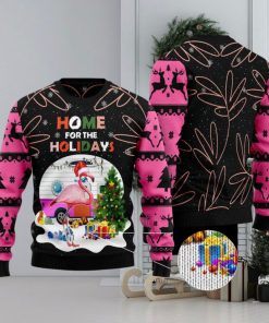 Home For The Holidays Flamingo Ugly Christmas Sweater