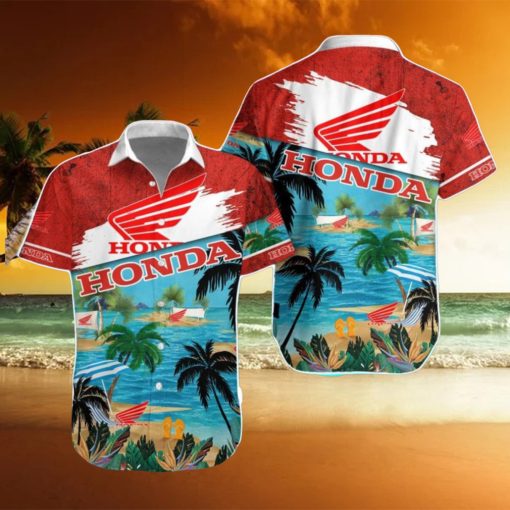 Honda Motorcycle Hawaiian Shirt And Short