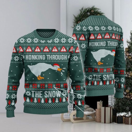 Honking Through The Snow For Christmas Gifts Ugly Christmas Holiday Sweater