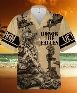 Honor The Fallen US Veteran Combat Boots And Dogtags Hawaiian Shirt Summer Gift For Men And Women