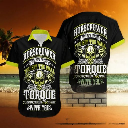 Horespower Is How Fast Skull Hawaiian Aloha Shirts