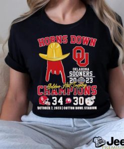 Horns Down Oklahoma Sooners 2023 Golden Hat Trophy Champions 34 30 shirt