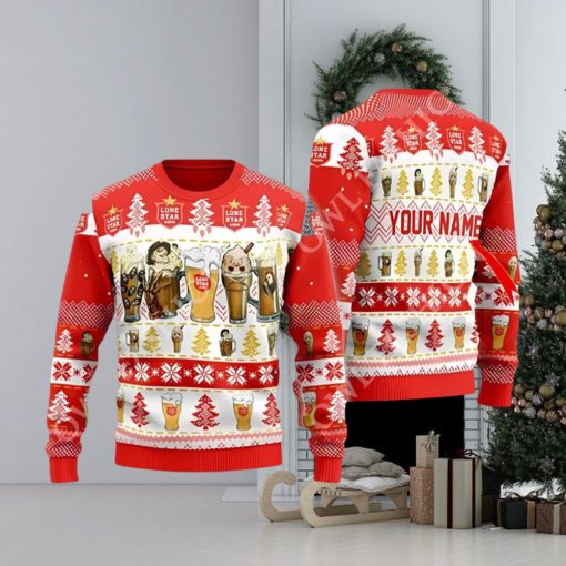 Horror Characters Lone Star Beer Personalized Christmas Sweater