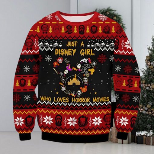 Horror Disney Girl Horror Ugly Christmas Sweater Xmas 3D Printed Christmas Sweater Gift