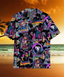 Horror Movie Retro Lapel Collar Hawaiian Shirt