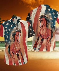 Horse American Flag Hawaiian Shirt