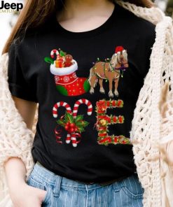 Horse Christmas Lights Led Funny Santa Hat Christmas Shirt