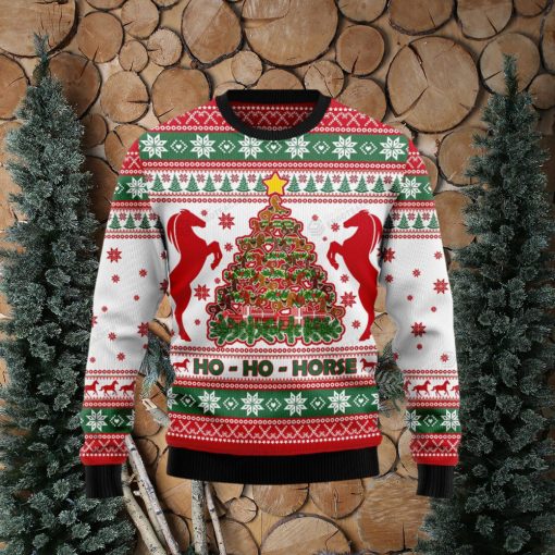 Horse Christmas Tree Christmas Ugly Christmas Wool Knitted Sweater