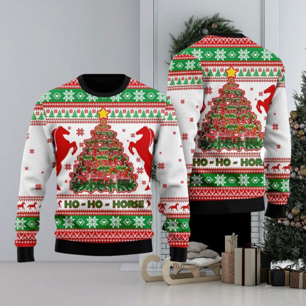 Horse Christmas Tree Ugly Christmas Sweater Wreath New Gift For Men And Women Family Holidays