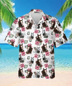 Horse Heads With Flower Pattern Horse Shirts For Men Horse Tropical Hawaiian Shirt