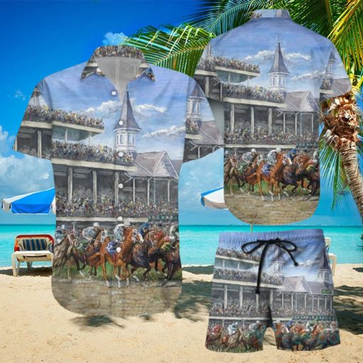 Horse Racing Hawaiian Shirt & Short For Men And Women