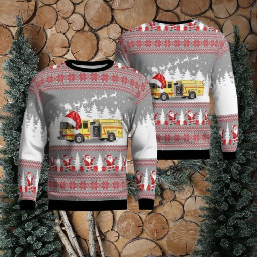 Horseshoe Lake, Arkansas, Horseshoe Lake Fire Dept. Christmas Ugly Sweater 3D Gift For Men And Women