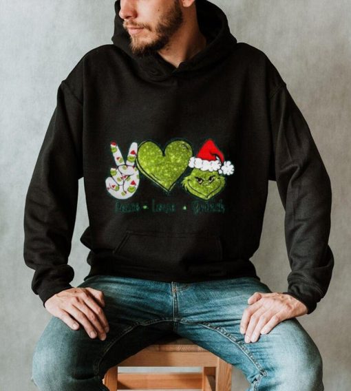 Hot Christmas Disney Peace Love And Grinch T Shirt