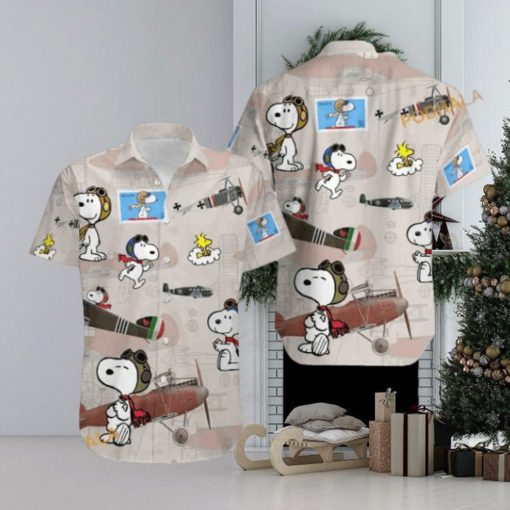 Hot Plane And Snoopy Vintage Hawaiian Shirt, Ideal for Snoopy Enthusiasts