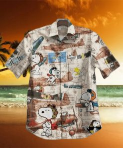 Hot Plane And Snoopy Vintage Hawaiian Shirt