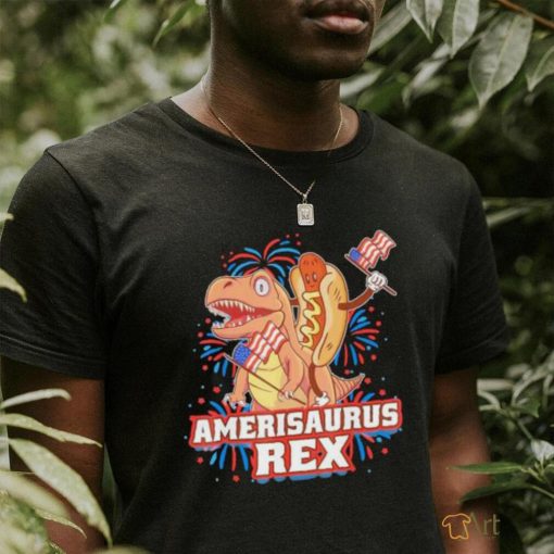 Hotdog T Rex Dinosaur 4th of July Amerisaurus 2023 shirt