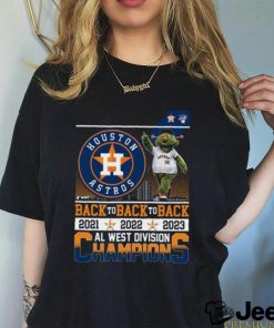 Houston Astros Mascot Back to Back to Back 20223 Al West Division Champions Shirt