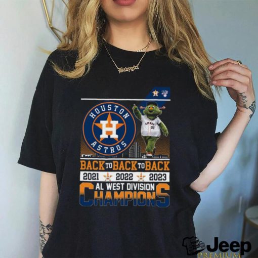 Houston Astros Mascot Back to Back to Back 20223 Al West Division Champions Shirt