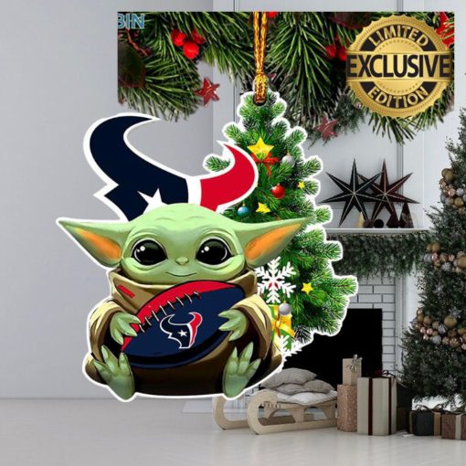 Houston Texans Baby Yoda NFL Christmas Tree Decorations Ornament