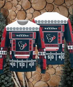 Houston Texans Christmas Ball Snowfalke Pattern Knitted Sweater