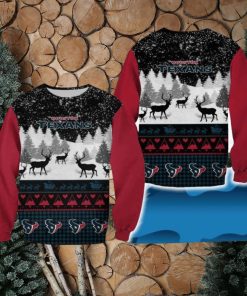 Houston Texans Christmas Reindeer Wreath All Over Print 3D Sweater For Fans Gift Christmas