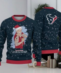 Houston Texans Christmas Santa Claus Tattoo Ugly Christmas Sweater Cute Christmas Gift