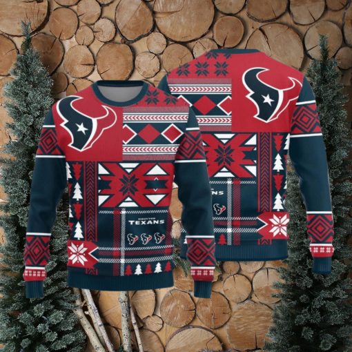 Houston Texans Christmas Snowflakes Pattern New Style Knitted Sweater