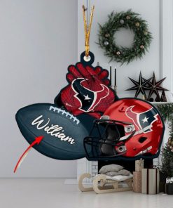 Houston Texans Custom NFL Custom Name Rugby Ball Helmet Custom Shape Christmas Ornament