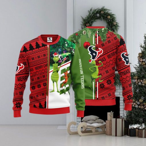 Houston Texans Grinch & Scooby Doo Christmas Ugly Sweater 1