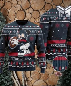 Houston Texans Mickey Mouse Funny All Over Print Ugly Christmas Sweater