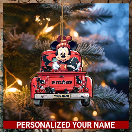 Houston Texans Mickey Mouse Ornament Personalized Your Name Sport Home Decor