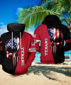 Houston Texans NFL US Flag Skull Team 3D Printed Hoodie