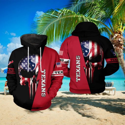 Houston Texans NFL US Flag Skull Team 3D Printed Hoodie