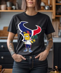 Houston Texans NFL X Bart Simpson cartoon shirt