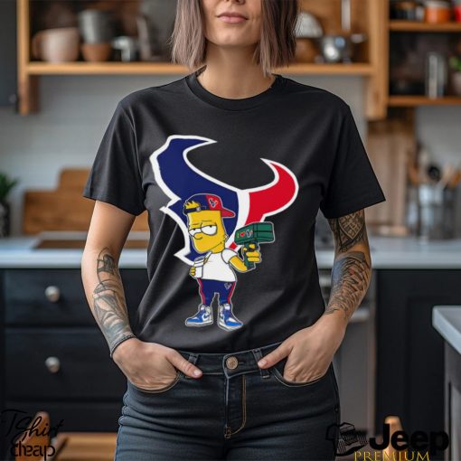 Houston Texans NFL X Bart Simpson cartoon shirt