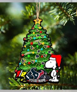 Houston Texans Personalized Your Name Snoopy And Peanut Ornament Christmas Gifts For NFL Fans SP161023141ID03