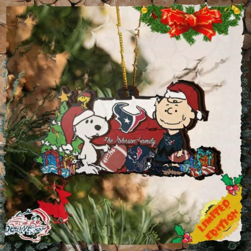 Houston Texans Snoopy NFL Sport Ornament Custom Your Family Name