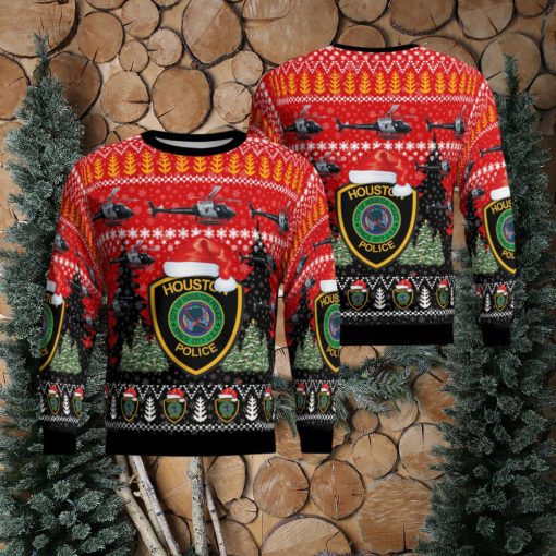 Houston Texas Houston Police Department H125 Helicopter Christmas For Christmas Gifts Ugly Christmas Sweater