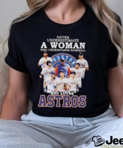 Houston never underestimate a woman who understands football and loves Astros 2023 Signatures shirt