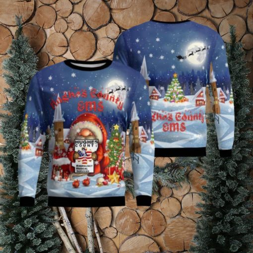 HuHouston  Texas  Ponderosa Fire Hughes County Emergency Medical Service Aop Christmas Ugly Sweater