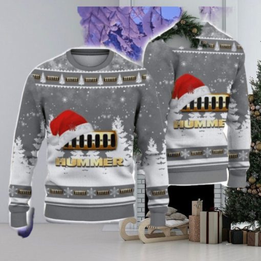 Hummer Santa Hat Pattern Ugly Christmas Sweater For Men And Women