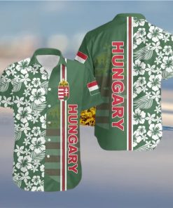 Hungary Coat Of Arms Hibiscus Pattern Hawaiian Shirt