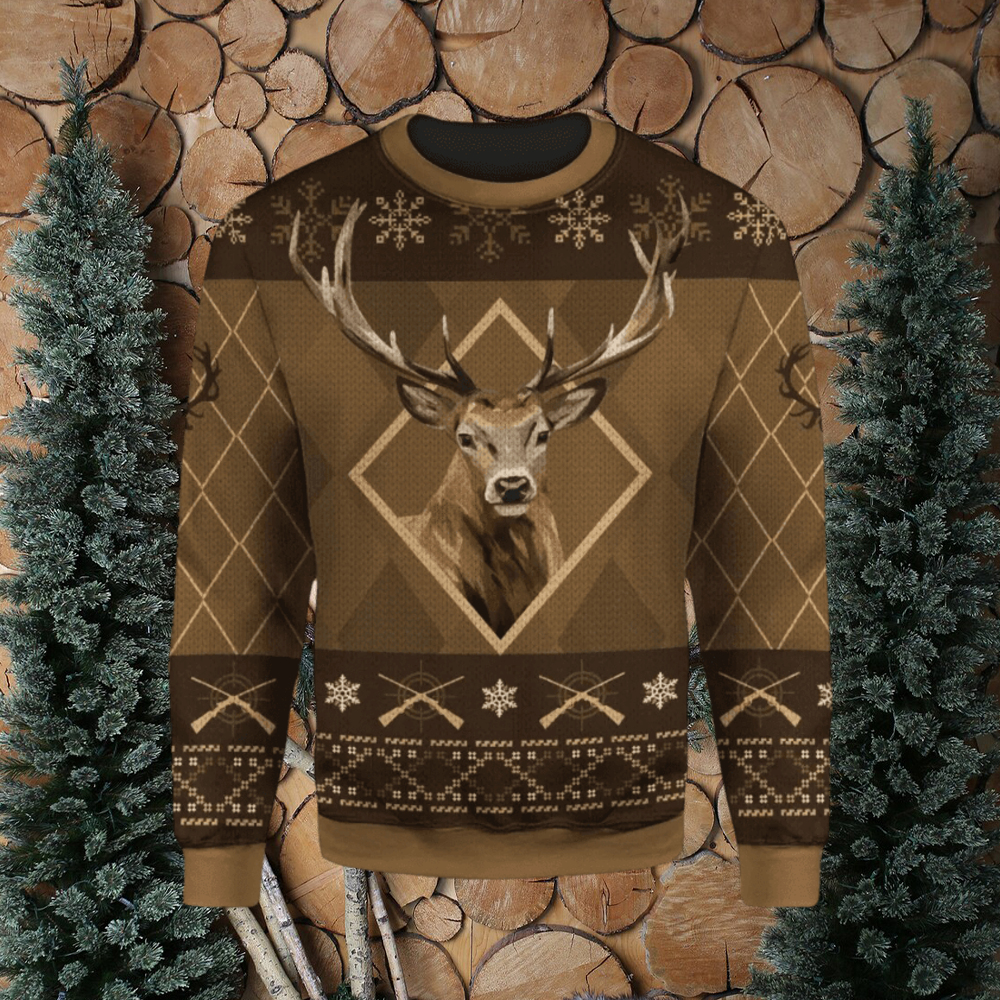 Deer hunting ugly christmas cheap sweater