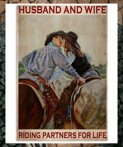 Husband And Wife Riding Partners For Life Vertical Poster