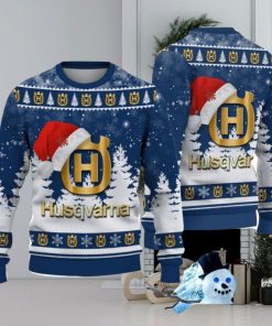 Husqvarna Logo Wearing Santa Hat Christmas Gift Ugly Christmas Sweater Christmas Gift Ideas