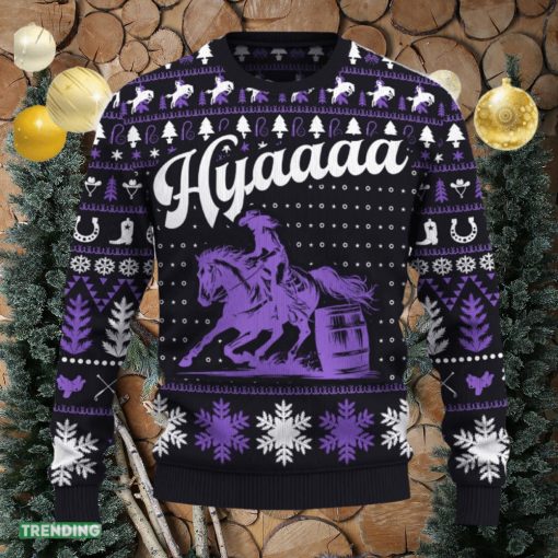 Hyaaaa Barrel Racing Cowgirl Funny Ugly Christmas New Gift For Men And Women